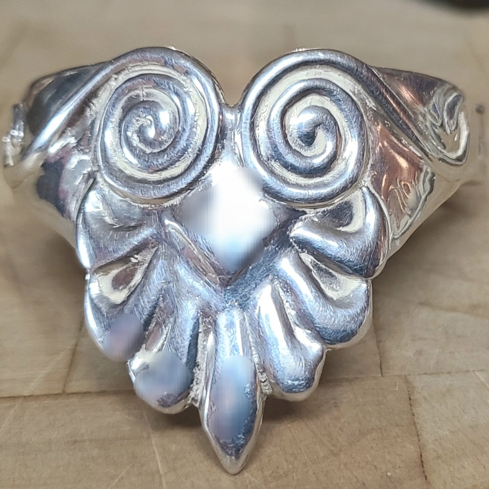 RARE Vintage Sterling Silver Bangle Bracelet Statement One Of A Kind Design